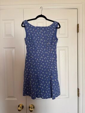 Abercrombie & Fitch Blue Mini Dress with White Floral Print